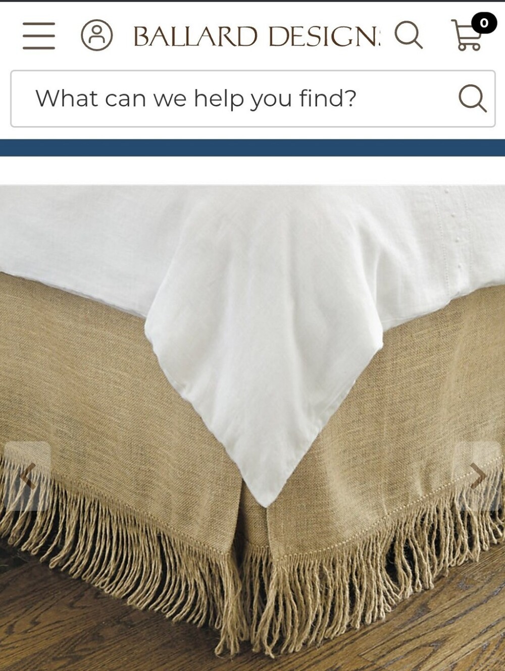 Ballard Designs Jute Fringe Bedskirt